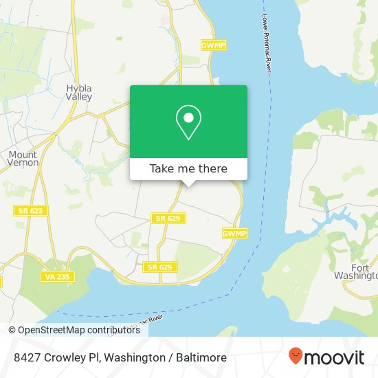 Mapa de 8427 Crowley Pl, Alexandria, VA 22308