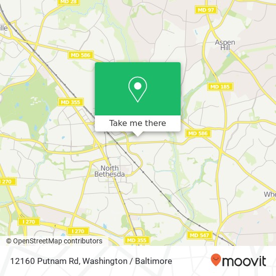 Mapa de 12160 Putnam Rd, Rockville, MD 20852