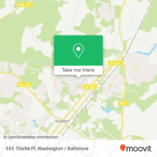 Mapa de 555 Thistle Pl, Waldorf, MD 20601