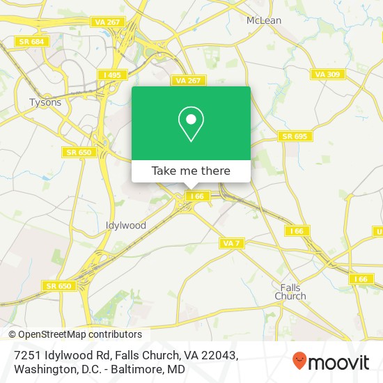 Mapa de 7251 Idylwood Rd, Falls Church, VA 22043