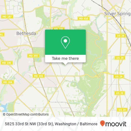 Mapa de 5825 33rd St NW (33rd St), Washington, DC 20015