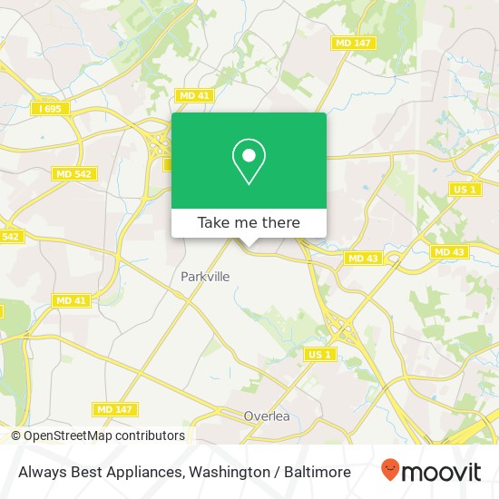 Mapa de Always Best Appliances, 3034 Putty Hill Ave