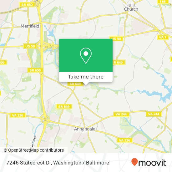 7246 Statecrest Dr, Annandale, VA 22003 map