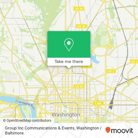 Mapa de Group Inc Communications & Events, 1455 W St NW