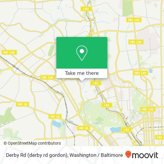Mapa de Derby Rd (derby rd gordon), Baltimore, MD 21209