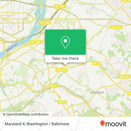 Maryland 4, MD-4 & Pennsylvania Ave SE & Southern Ave SE, Coral Hills, MD 20743, USA map