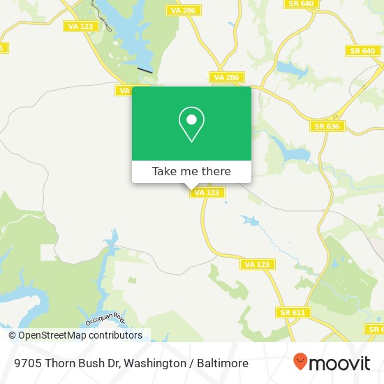 Mapa de 9705 Thorn Bush Dr, Fairfax Station, VA 22039