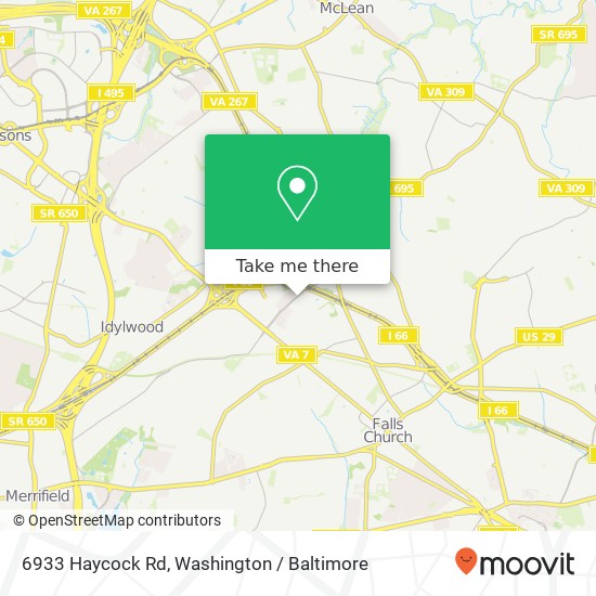 Mapa de 6933 Haycock Rd, Falls Church, VA 22043