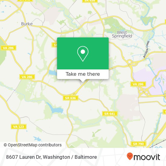 8607 Lauren Dr, Springfield, VA 22153 map
