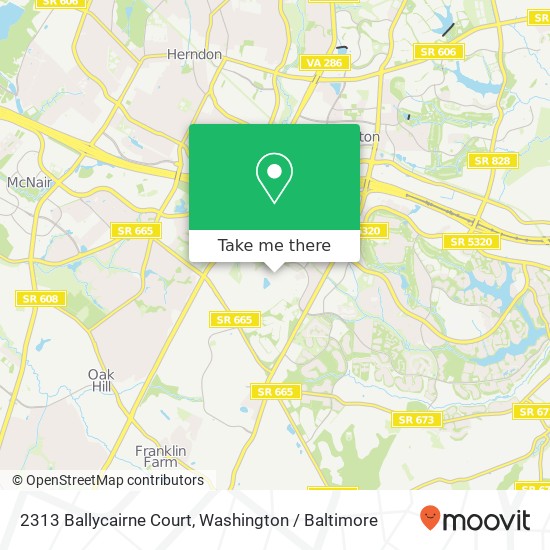 2313 Ballycairne Court, 2313 Ballycairne Ct, Reston, VA 20191, USA map