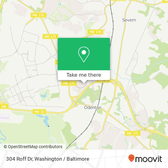 Mapa de 304 Roff Dr, Odenton, MD 21113