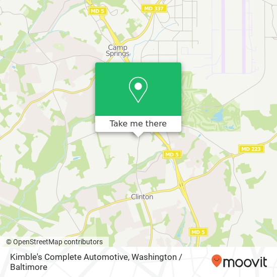 Mapa de Kimble's Complete Automotive, 7925 Old Branch Ave