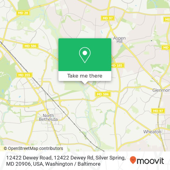 Mapa de 12422 Dewey Road, 12422 Dewey Rd, Silver Spring, MD 20906, USA