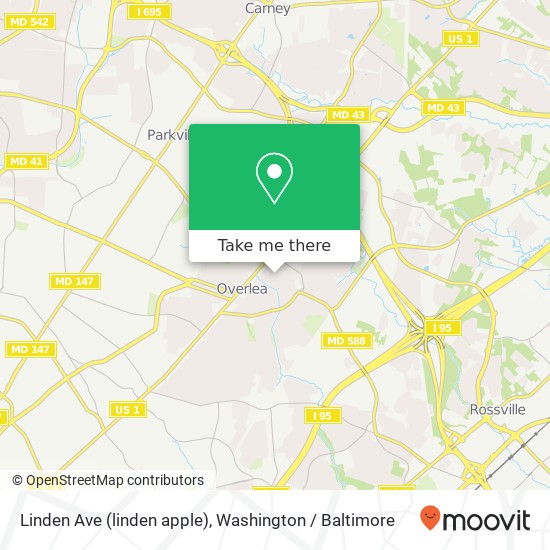 Mapa de Linden Ave (linden apple), Baltimore, MD 21206