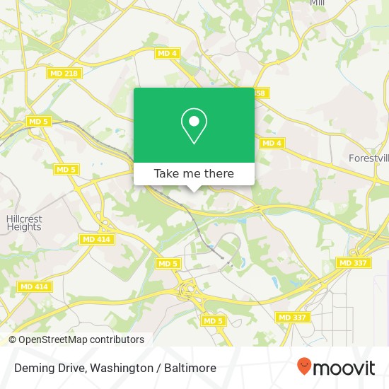 Mapa de Deming Drive, Deming Dr, Suitland, MD 20746, USA