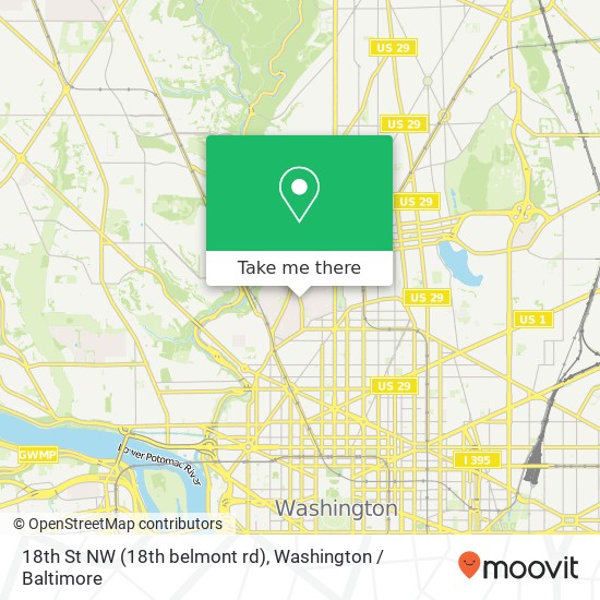 18th St NW (18th belmont rd), Washington (Washington DC), DC 20009 map