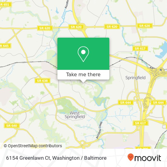 Mapa de 6154 Greenlawn Ct, Springfield, VA 22152
