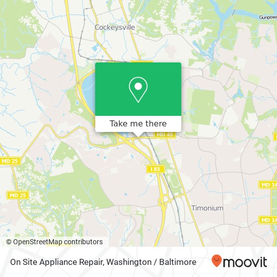 On Site Appliance Repair, 9615 Deereco Rd map