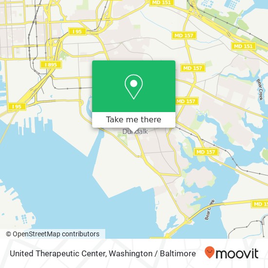 Mapa de United Therapeutic Center, 40 S Dundalk Ave