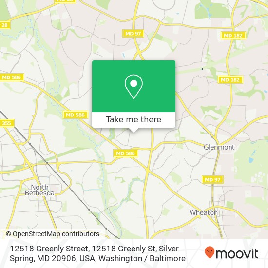12518 Greenly Street, 12518 Greenly St, Silver Spring, MD 20906, USA map