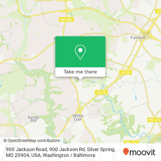 900 Jackson Road, 900 Jackson Rd, Silver Spring, MD 20904, USA map