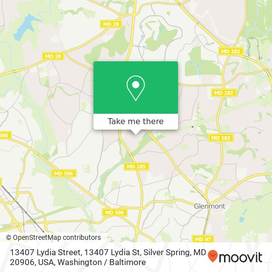 13407 Lydia Street, 13407 Lydia St, Silver Spring, MD 20906, USA map
