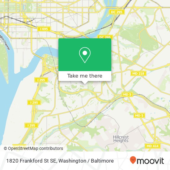 Mapa de 1820 Frankford St SE, Washington, DC 20020