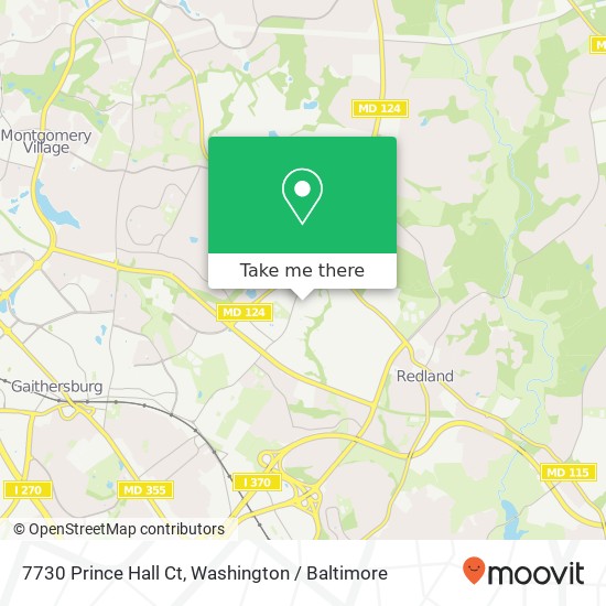 Mapa de 7730 Prince Hall Ct, Gaithersburg, MD 20877