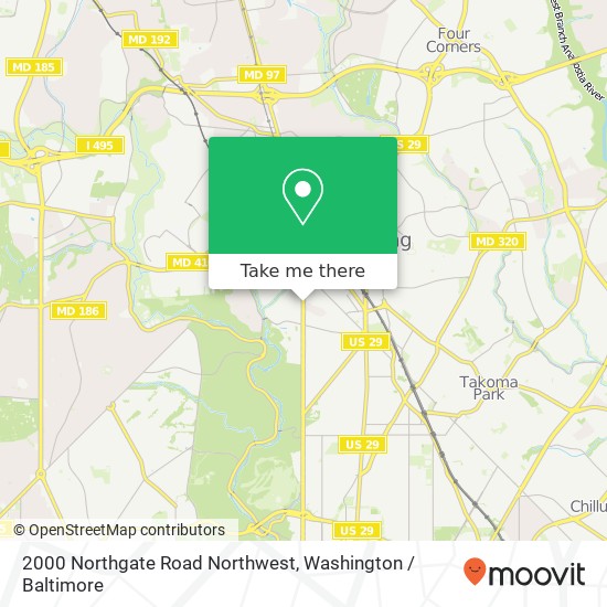 2000 Northgate Road Northwest, 2000 Northgate Rd NW, Washington, DC 20012, USA map