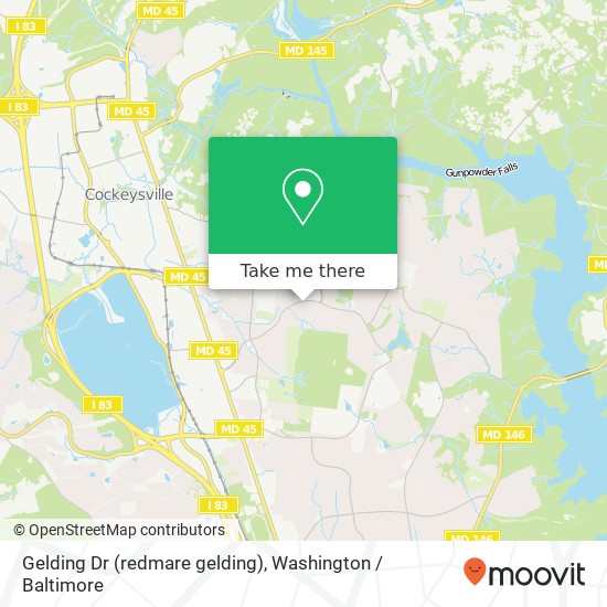 Mapa de Gelding Dr (redmare gelding), Cockeysville, MD 21030