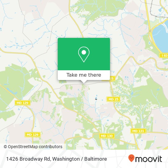 Mapa de 1426 Broadway Rd, Lutherville Timonium, MD 21093