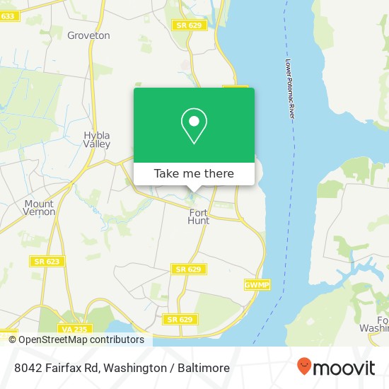 Mapa de 8042 Fairfax Rd, Alexandria, VA 22308