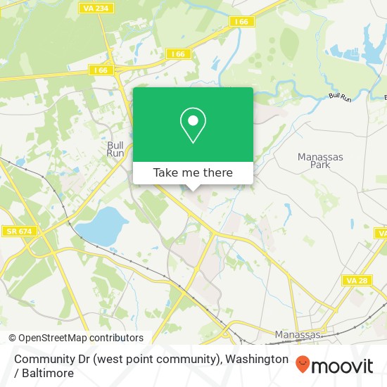 Mapa de Community Dr (west point community), Manassas, VA 20109
