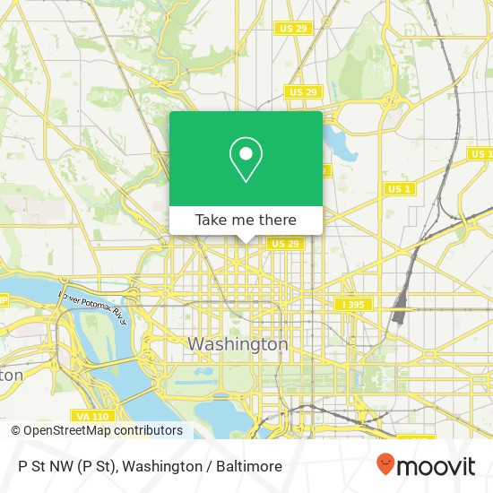 Mapa de P St NW (P St), Washington, DC 20005