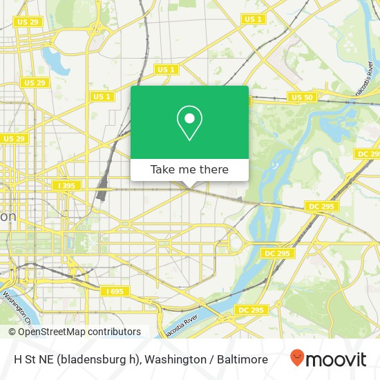 Mapa de H St NE (bladensburg h), Washington, DC 20002