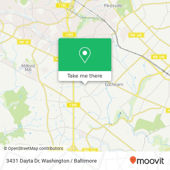 Mapa de 3431 Dayta Dr, Gwynn Oak, MD 21207