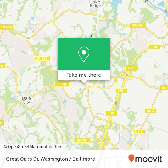 Mapa de Great Oaks Dr, Woodbridge, VA 22192