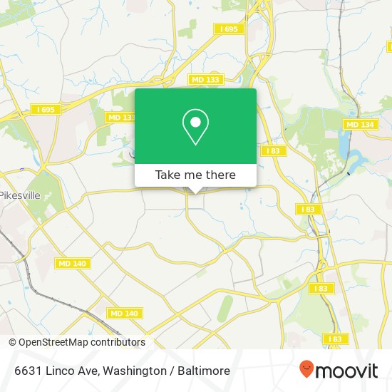 Mapa de 6631 Linco Ave, Baltimore, MD 21209