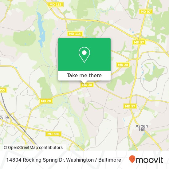 Mapa de 14804 Rocking Spring Dr, Rockville, MD 20853