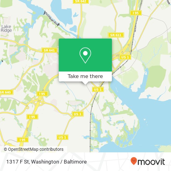 Mapa de 1317 F St, Woodbridge, VA 22191
