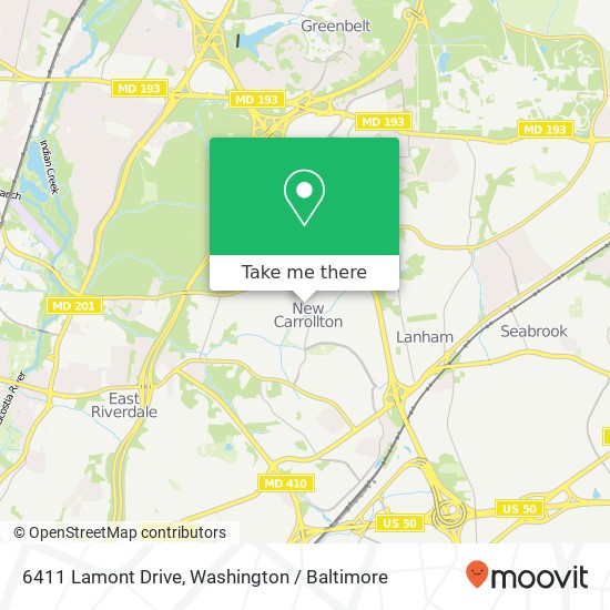 6411 Lamont Drive, 6411 Lamont Dr, New Carrollton, MD 20784, USA map