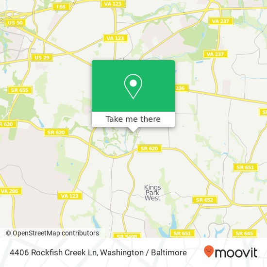 Mapa de 4406 Rockfish Creek Ln, Fairfax, VA 22030