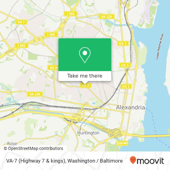 Mapa de VA-7 (Highway 7 & kings), Alexandria, VA 22302