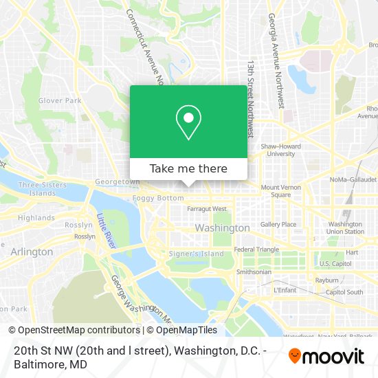 20th St NW (20th and l street) map