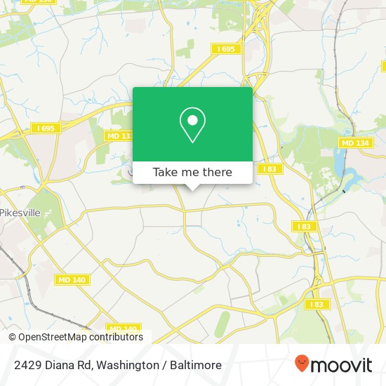 Mapa de 2429 Diana Rd, Baltimore, MD 21209