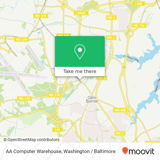 Mapa de AA Computer Warehouse, 7385 Baltimore Annapolis Blvd