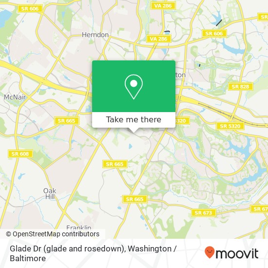 Glade Dr (glade and rosedown), Reston, VA 20191 map