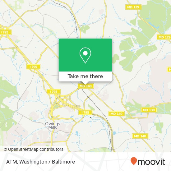 Mapa de ATM, 10391 Reisterstown Rd