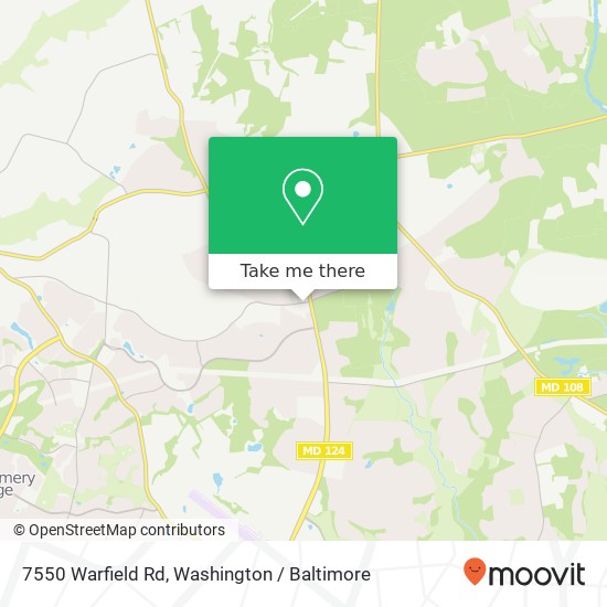 Mapa de 7550 Warfield Rd, Gaithersburg, MD 20882