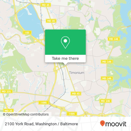 Mapa de 2100 York Road, 2100 York Rd, Lutherville-Timonium, MD 21093, USA